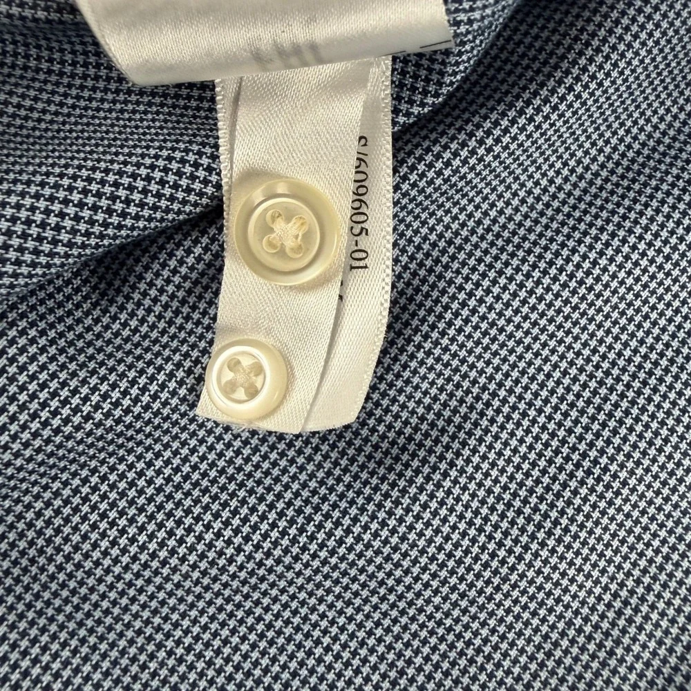 Banana‎ Republic Shirt Mens L Standard Fit Button Down Blue Micro Houndstooth